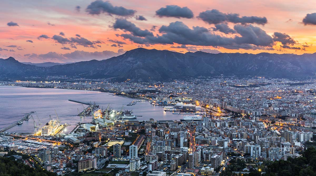 fotografia di un panorama di Palermo